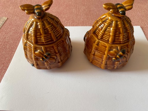 Two vintage honey pots