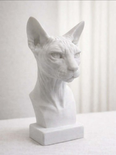 4inch sphynx cat - cat, bust