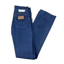 VTG 70s DEADSTOCK UNWORN STOCK WRANGLER BLUEBELL INDIGO STRAIGHT JEANS 25W 34L
