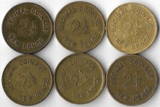 Bell Fruit Decimal Coinage 2 1/2P / 6D Gaming /Vending Machine Tokens
