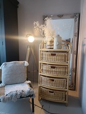 Vintage, Wicker /Bamboo Chest Of Drawers Large . 