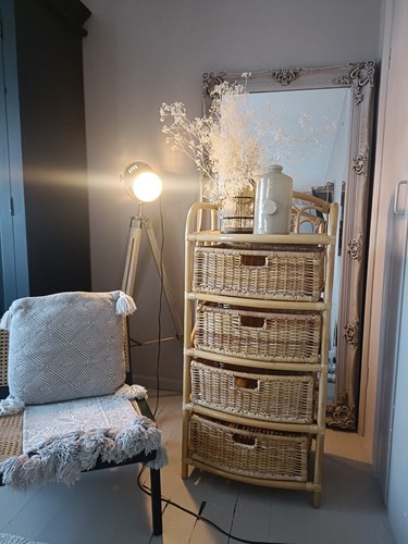 Vintage wicker bamboo chest - vintage,,