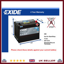 Car Battery EA754 Exide 068