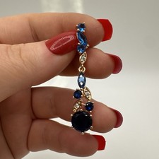 Sapphire & Blue Topaz Pendant 14ct Rolled Gold/ Gold Filled Hallmarked 585RG