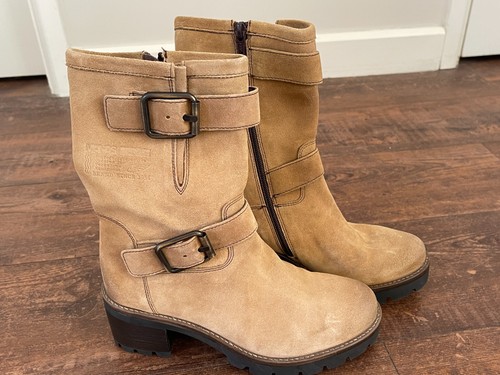 Manas beige suede biker - manas, boots