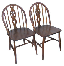 Pair 1960s Ercol Windsor Quaker Chairs BS 2055 Rare