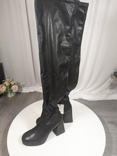 Pull&Bear Knee High Boots, Black Airfit Extra Comfort Latex Foam Soles Size 38