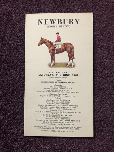 Horse racing racecard - , newbury