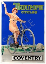 Vintage poster triumph bicycle - vintage,