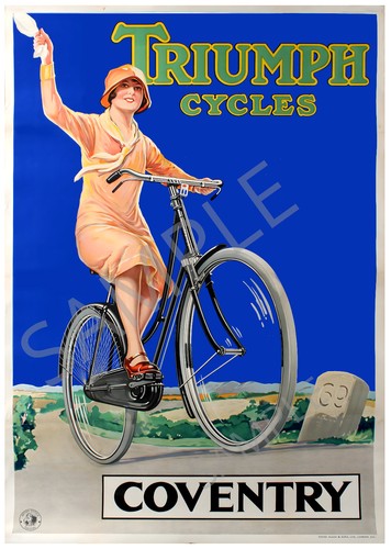 Vintage poster triumph bicycle - poster,
