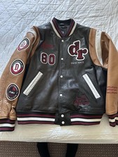 Zara Varsity Leather Bomber Jacket Size XL/44 Men’s Black/Brown