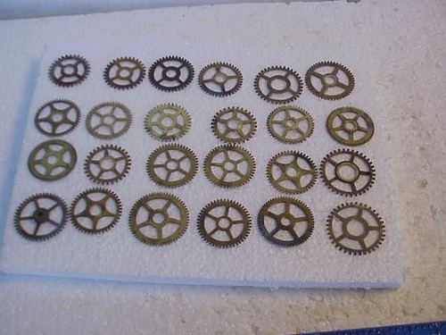 Used brass clock gears - 24, no