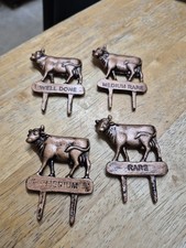 Unique Set of 4 Brass Colour Steak/Meat Markers Well Done/MediumRare/Medium/Rare