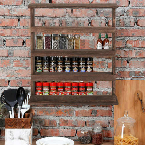 Wood tier wall mounted spice - mounted,