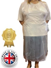White Plastic Aprons Disposable Polythene UK Manufacturer PPE