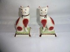 Rare Vintage Pair KENT Staffordshire cats Height 10 cm x 6 x 5 cm