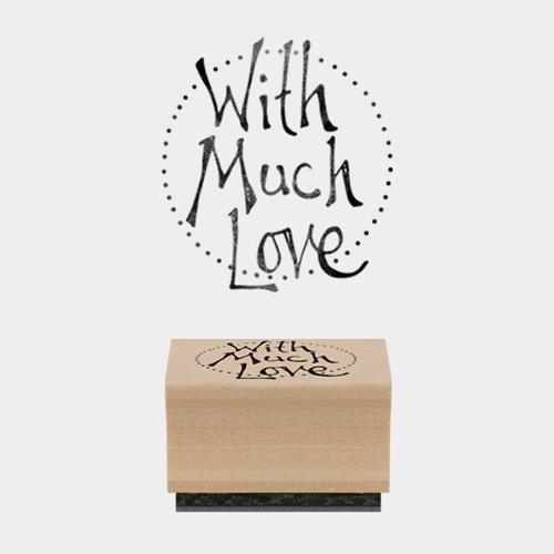 Rubber stamp with much - with, love