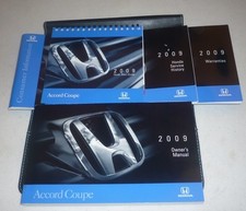 2009 HONDA ACCORD COUPE OWNERS MANUAL SET 09 +CASE LX-S EX EX-L 2.4L 3.5 V6