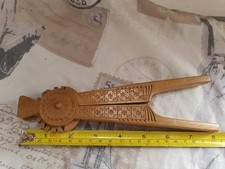 Vintage Hand Carved Wood Treen Scandinavian Folk Art Wooden Nutcracker