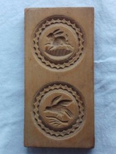 FABULOUS ANTIQUE LATE 19TH CENTURY CARVED WOODEN BUTTER STAMP / PASTRY STAMP .