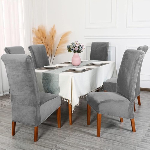 Velvet dining chair covers - dining,