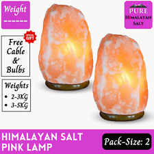 Natural Salt Lamps 2 pieces Himalayan Crystal Pink  Rock Genuine Ionizing Lamp