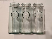 Set / Lot Of Peony Glass Vases X3 Dried/Fresh Flowers Vase