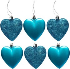 6 or 12pc Heart Baubles