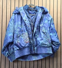 16g Vintage Meribel By Degre7 Jacket Blue Snowflakes Ski Winter Gb 14 Medium