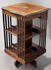 Edwardian Inlaid Mahogany Revolving Bookcase