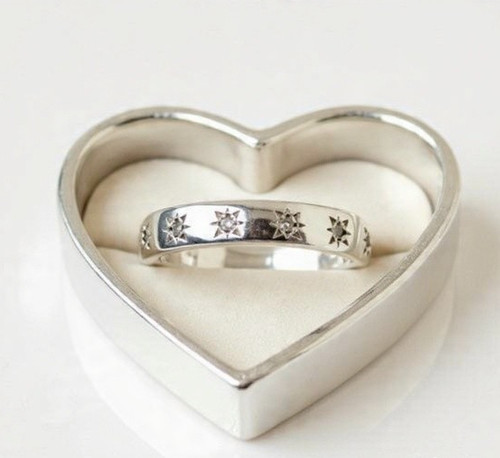 Silver delicate eternity - , star