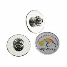 PROUD TO SUPPORT OUR HEROS KEY WORKER  METAL PIN BADGE WITH 25mm LOGO