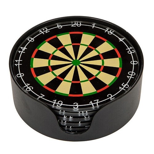 Dartboard glass drink coasters - dartboard,