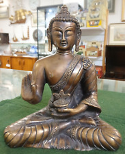 Vintage Hollow Cast Bronze Statue of Shakyamuni Buddha 21 cm