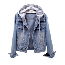 Women Hooded Top Denim Jacket