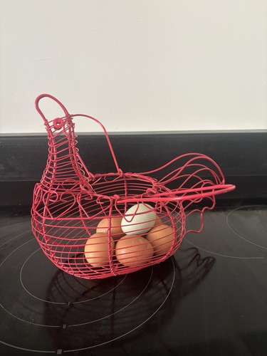 Red wire chicken shaped - chicken, egg