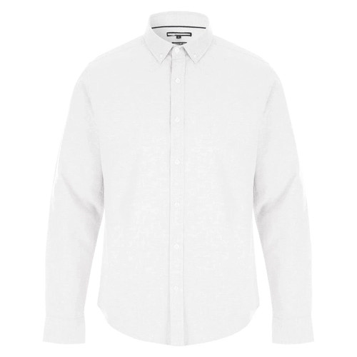 Mens slim fit white shirt - white, long