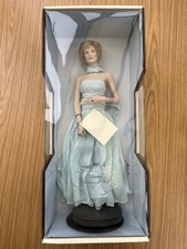 *FRANKLIN MINT DIANA PRINCESS OF WALES PORCELAIN DOLL PALE BLUE ELEGANCE BOXED*