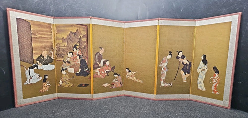 Vintage japanese byobu panel - japanese,