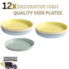 Set of 12 Plastic Plates 19cm