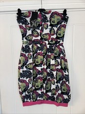Criminal Damage “Dead Famous” Marilyn Monroe Zombie Strapless Dress Size Small