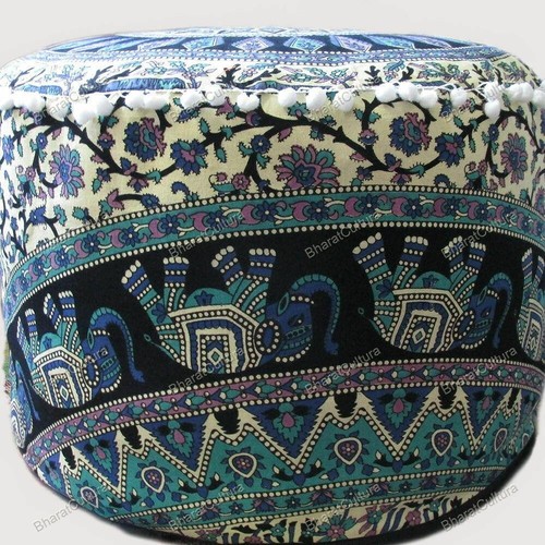 Indian mandala pouf ottoman - mandala,