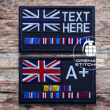 Medal Bar Patch  Zap Union flag custom text Embroidered Police Military Ribbons