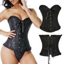 Red&Black Gothic Lace up Boned