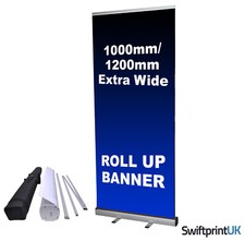 Roller Banner Printed - Extra Wide Roll/Pop/Pull up Display Exhibition Stand