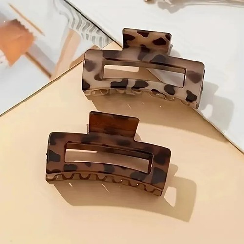 2pcs leopard print hair claw - 2pcs,