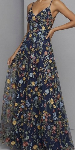 Navy floral embroidered corset - floral,