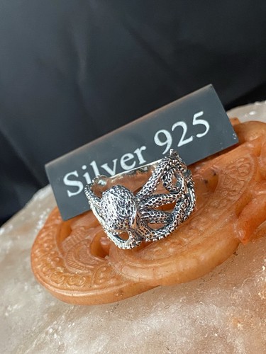 Solid silver chunky octopus - solid,