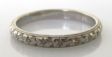 Platinum Ring - Vintage 950 Platinum Patterned Eternity Ring Size M 1/2