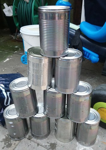 Empty tin cans for - x,